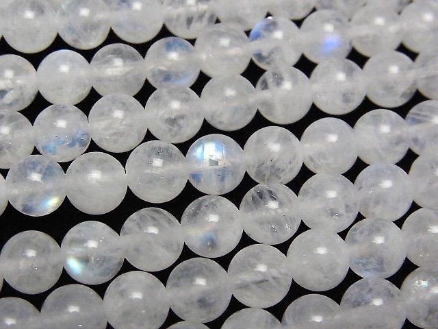 [Video] Rainbow Moonstone AA++ Round 6mm half or 1-strand beads (approx. 15 inches/36 cm)