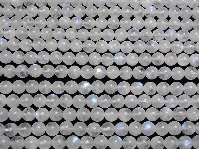 [Video] Rainbow Moonstone AA++ Round 6mm half or 1-strand beads (approx. 15 inches/36 cm)