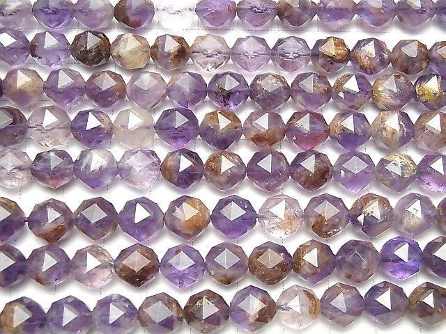 [Video] High Quality! Garden Amethyst AAA- Star Faceted Round 10mm half or 1-strand beads (approx. 15inch/36cm)