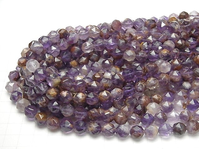 [Video]High Quality! Garden Amethyst AAA- Star Faceted Round 10mm half or 1strand beads (aprx.15inch/36cm)