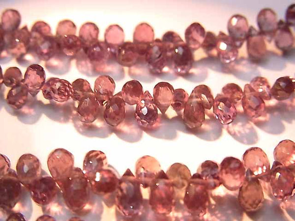 Drop, Faceted Briolette, Garnet Gemstone Beads