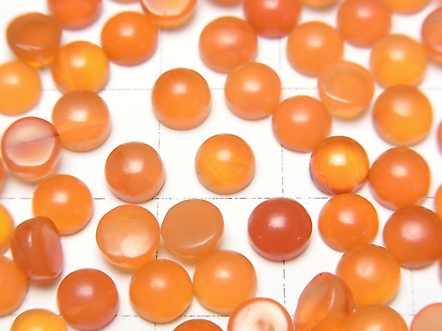 [Video]Carnelian AAA Round Cabochon 5x5mm 5pcs