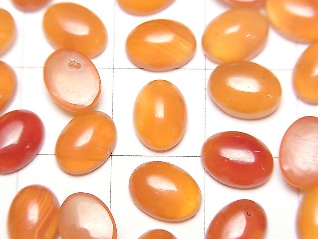 [Video]High Quality Carnelian AAA Oval Cabochon 8x6mm 4pcs