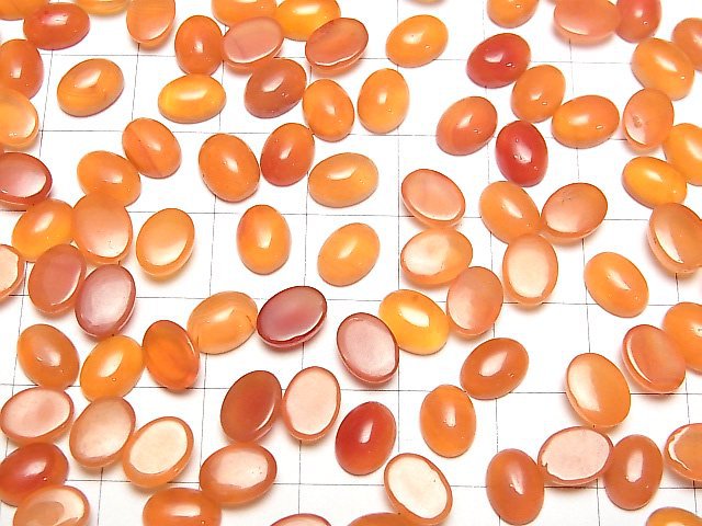 [Video]High Quality Carnelian AAA Oval Cabochon 8x6mm 4pcs