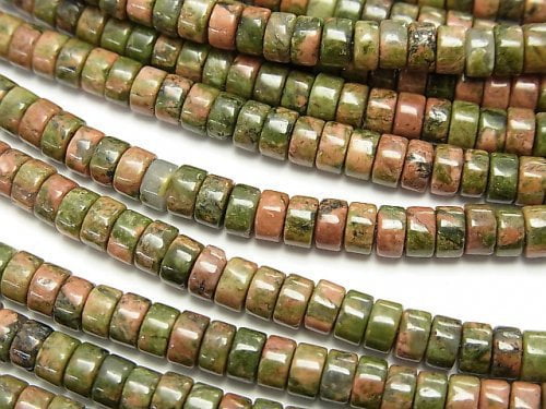 Roundel, Unakite Gemstone Beads