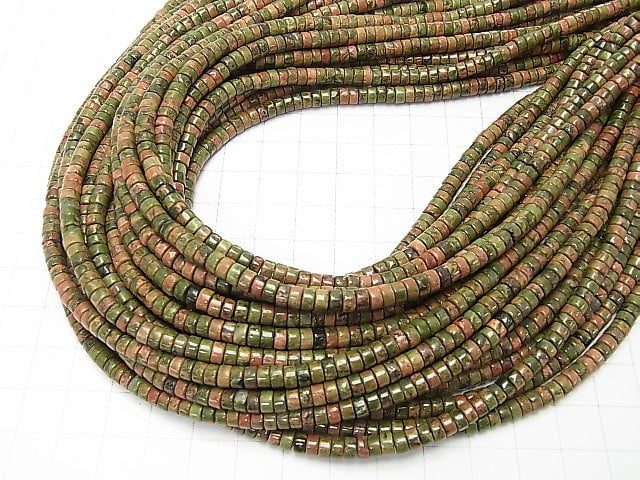 1strand $5.79! Unakite Roundel (Heishi) 4x4x2mm 1strand beads (aprx.15inch / 38cm)