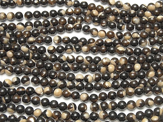 1strand $4.79! Mother of Pearl MOP Brown Round 6mm 1strand beads (aprx.15inch / 38cm)