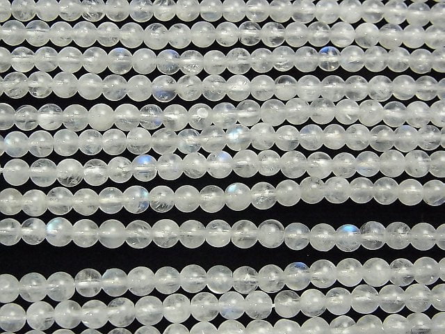 [Video] Rainbow Moonstone AA + Round 4mm 1strand beads (aprx.15inch / 38cm)