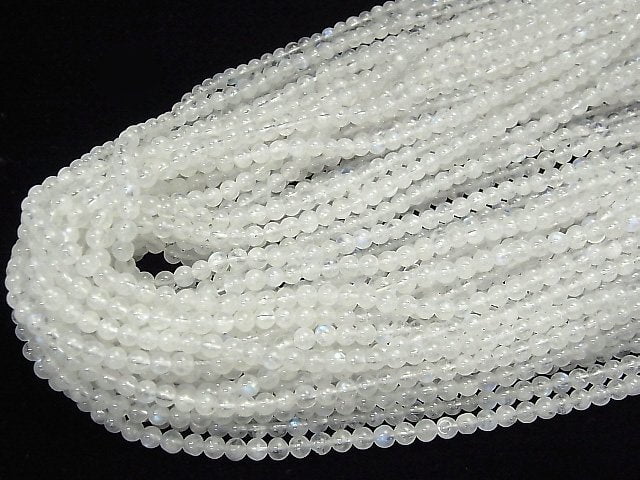 [Video] Rainbow Moonstone AA + Round 4mm 1strand beads (aprx.15inch / 38cm)