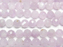 [Video]High Quality! Nigerian Kunzite AA Faceted Round 4.5mm 1strand beads (aprx.15inch/37cm)