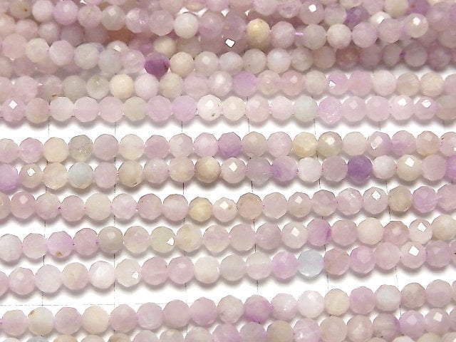 [Video] High Quality! Nigeria Kunzite AA Faceted Round 4mm 1strand beads (aprx.15inch / 37cm)