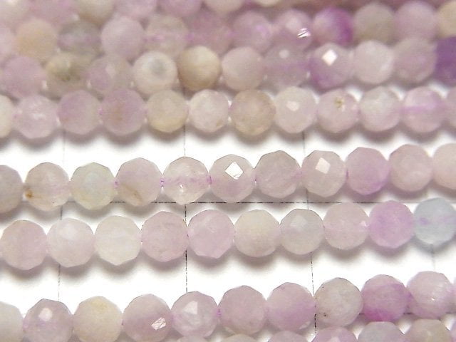 [Video] High Quality! Nigeria Kunzite AA Faceted Round 4mm 1strand beads (aprx.15inch / 37cm)