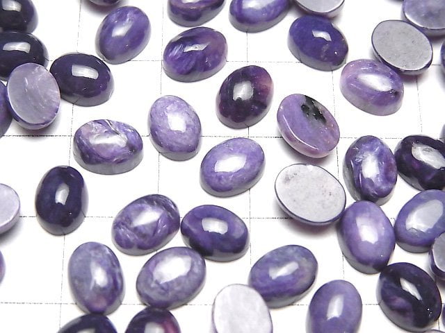 [Video] Charoite AAA Oval  Cabochon 8x6mm 5pcs