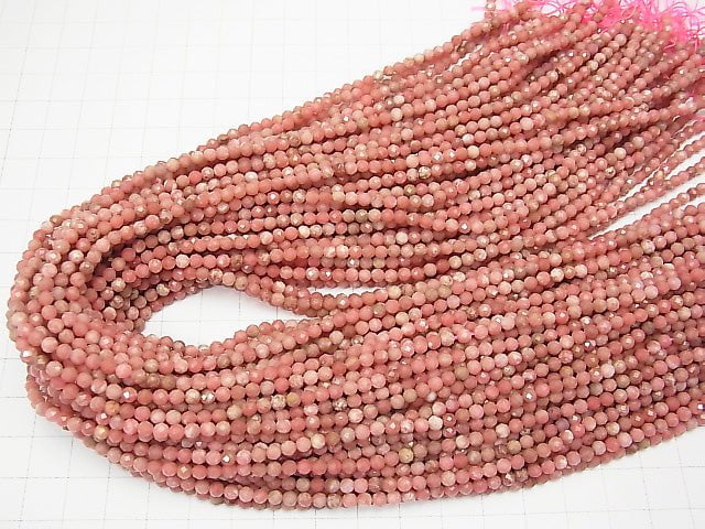 [Video]High Quality! 1strand $7.79! Norway Thulite Faceted Round 3-3.5mm 1strand beads (aprx.15inch / 37cm)