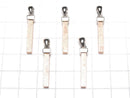 Meteorite (Muonionalusta ) Square Stick Pendant 22x3x3mm Pink Gold Silver925