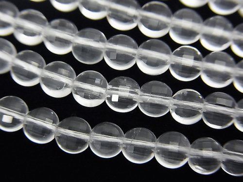 Coin, Crystal Quartz Gemstone Beads