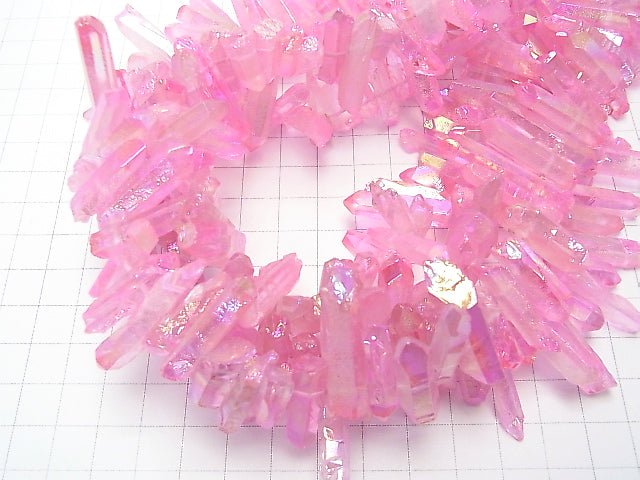 [Video] 1strand $11.79! Crystal Natural Point Cut AB Coating Pastel Pink 1strand beads (aprx.15inch / 38cm)