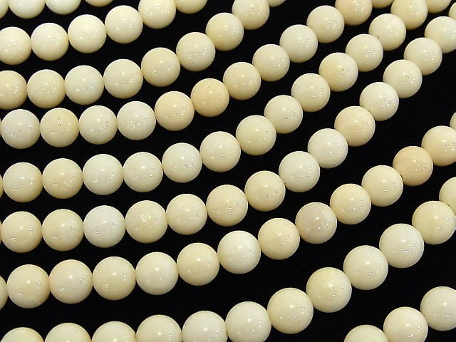 1strand $9.79! White Coral Round 7.5mm 1strand beads (aprx.15inch / 38cm)