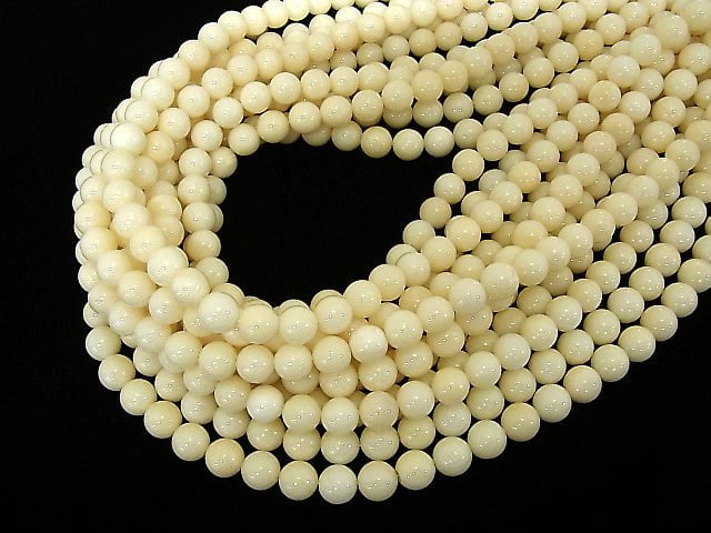 1strand $9.79! White Coral Round 7.5mm 1strand beads (aprx.15inch / 38cm)