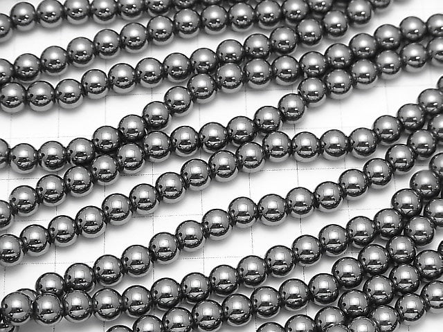 1strand $2.79! Hematite Round 6mm [2mm hole] 1strand beads (aprx.15inch / 38cm)