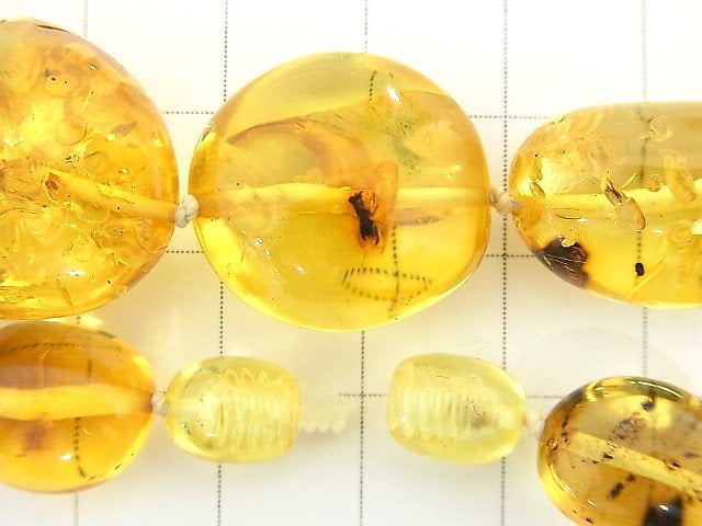 [Video] [One of a kind] High Quality Baltic Amber AAA Nugget Necklace 1strand beads (aprx.27inch / 68cm) NO.85