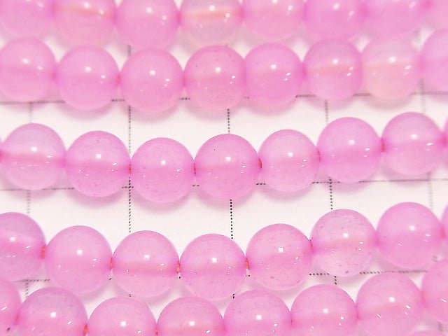 1strand $4.79! Pink color Chalcedony Round 6mm 1strand beads (aprx.15inch / 36cm)