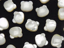 White Shell (Silver-lip Oyster) AAA Bear Motif 10x9mm [Drilled Hole] 1pc