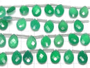 [Video] High Quality Green Onyx AAA Pear shape Faceted Briolette 12x8mm half or 1strand (12pcs)