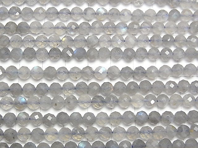 [Video]High Quality! Labradorite AAA- 64Faceted Round 6mm half or 1strand beads (aprx.15inch/38cm)