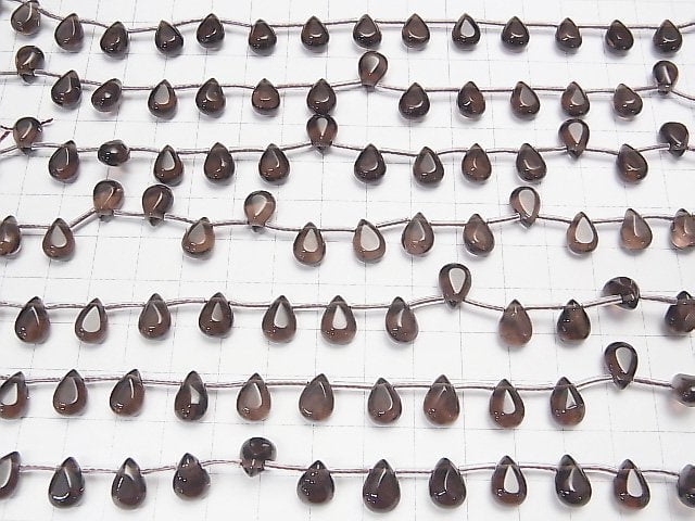 1strand $9.79! Smoky Quartz AAA Pear shape (Smooth) 10x7x5mm 1strand beads (aprx.7inch/18cm)