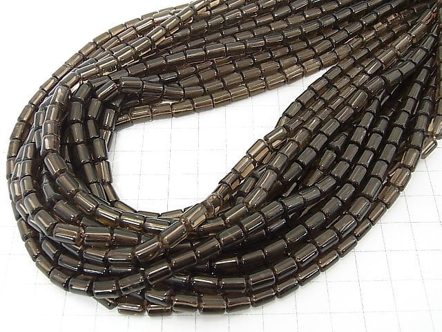 Smoky Quartz AAA Tube 7x5x5mm half or 1strand beads (aprx.15inch/38cm)