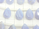 Blue Lace Agate AA++ Pear shape (Smooth) 12x8mm half or 1strand (30pcs )