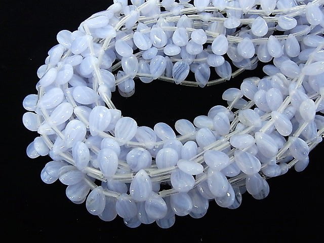 Blue Lace Agate AA++ Pear shape (Smooth) 12x8mm half or 1strand beads (aprx.15inch/36cm)