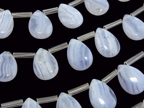 Blue Lace Agate AA++ Pear shape (Smooth) 14x10mm half or 1strand (25pcs )