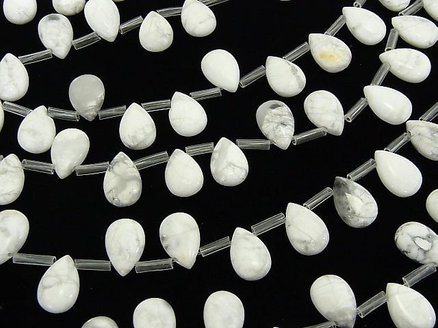 1strand $7.79! Howlite Magnesite  Pear shape (Smooth) 12x8mm 1strand beads (aprx.14inch/34cm)