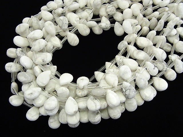 1strand $7.79! Howlite Magnesite  Pear shape (Smooth) 12x8mm 1strand beads (aprx.14inch/34cm)