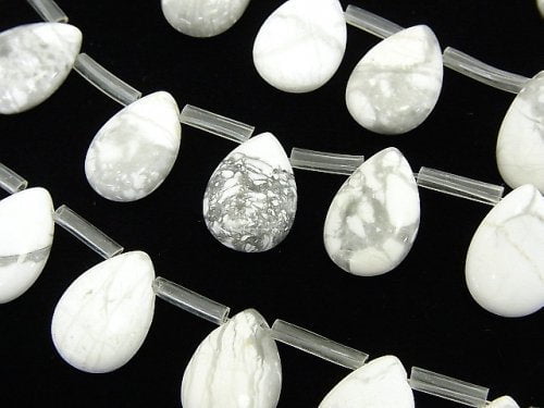 Howlite Magnesite, Pear Shape Gemstone Beads