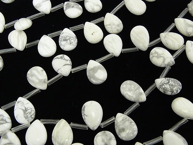 1strand $7.79! Howlite Magnesite  Pear shape (Smooth) 14x10mm 1strand beads (aprx.14inch/34cm)