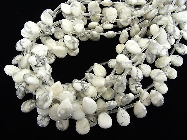 1strand $7.79! Howlite Magnesite  Pear shape (Smooth) 14x10mm 1strand beads (aprx.14inch/34cm)