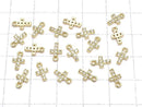 Metal parts 8x5mm Cross Gold color (with CZ) 2pcs