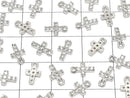 Metal parts 8x5mm Cross Silver color (with CZ) 2pcs