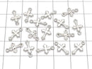 Metal parts 12x7mm Cross Silver color (with CZ) 2pcs