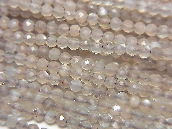 [Video]High Quality! Light Brown Gray Moonstone AA++ Faceted Round 2mm 1strand beads (aprx.15inch/37cm)