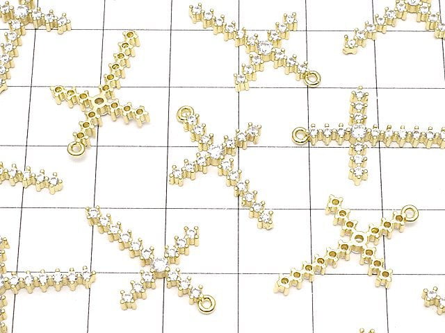 Metal Parts 24x16mm Cross Gold Color (with CZ) 1pc $2.79!