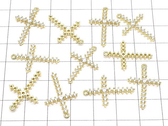 Metal Parts 24x16mm Cross Gold Color (with CZ) 1pc $2.79!