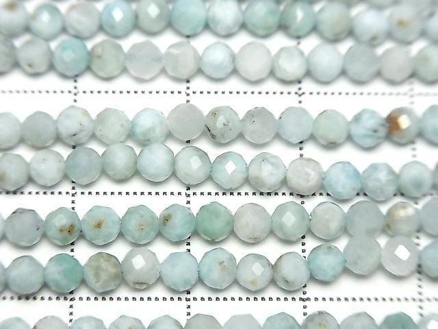 [Video]High Quality! Larimar Pectolite AA Faceted Round 3mm half or 1strand beads (aprx.15inch/37cm)