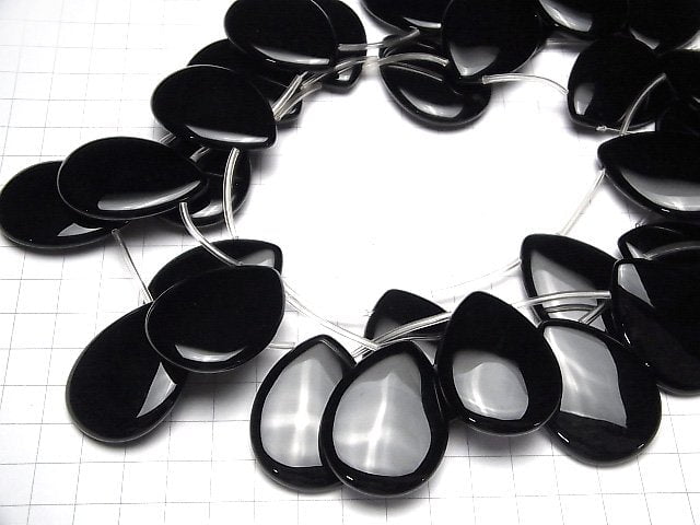 [Video] Onyx  Pear shape (Smooth) 40x30x10mm half or 1strand beads (aprx.14inch/35cm)