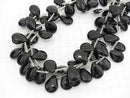 Onyx  Pear shape (Smooth) 20x15x7mm half or 1strand beads (aprx.15inch/36cm)