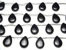 Onyx Pear shape (Smooth) 30x22x9mm half or 1strand beads (aprx.14inch / 35cm)