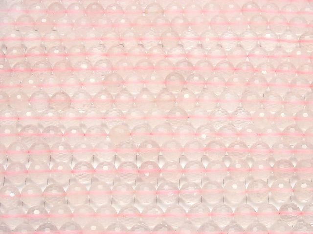 High Quality! Madagascar Rose Quartz AA ++ 128 Faceted Round 10mm half or 1strand beads (aprx.15inch / 37cm)